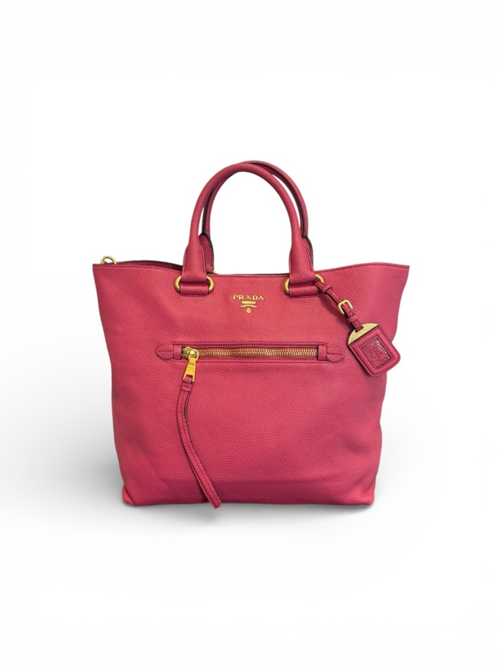Prada Vitello Daino OPen Convertible Tote Bag Pink